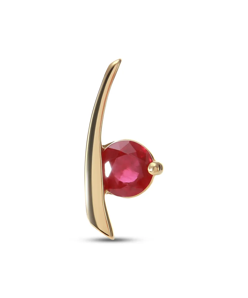 Pendentif Rubis Rouge Rond 5.4mm en Or Jaune 750 pour femme - Bijoux Trabbia Vuillermoz